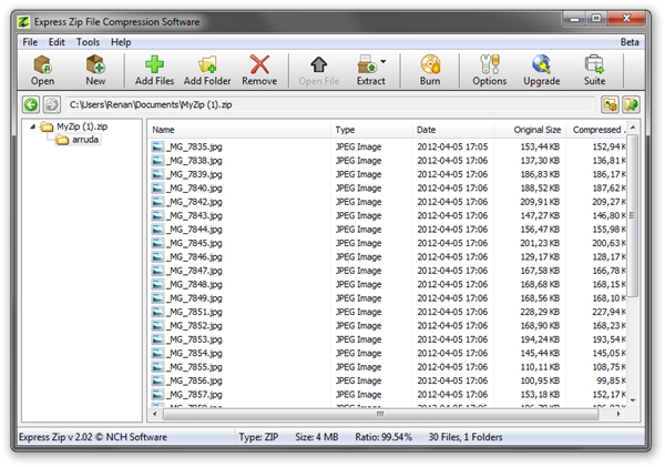 download express zip file compression software