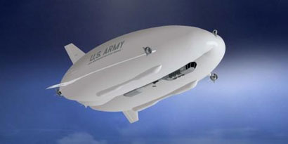 Imagem de: Dirigível com 90 metros de comprimento faz seu primeiro voo