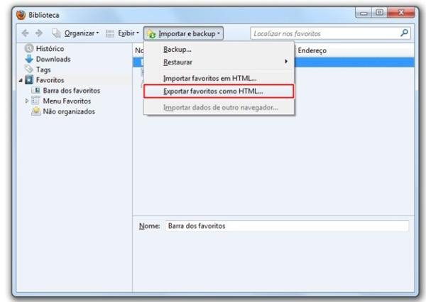 Salvando os favoritos