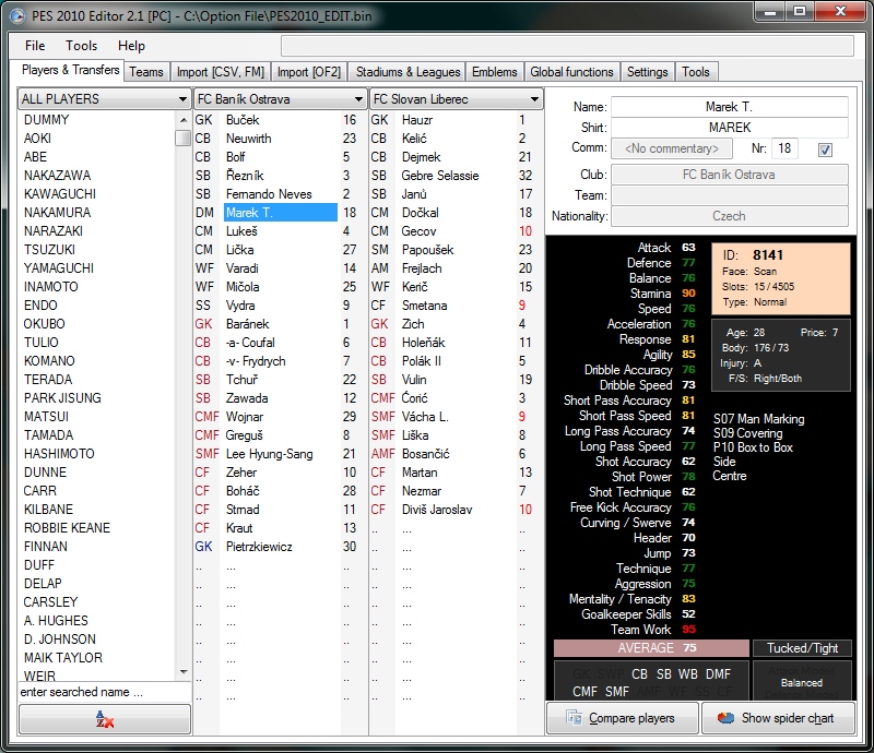 PES 2012 - Editor screenshot 1
