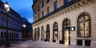 Imagem de: Assaltantes arrombaram a Apple Store em Paris na véspera de Ano-Novo