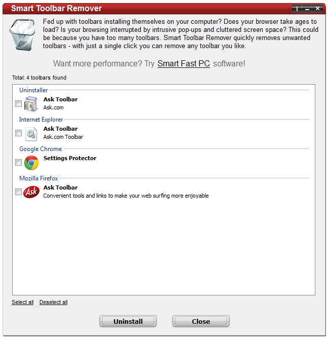 Imagem 1 do Smart Toolbar Remover