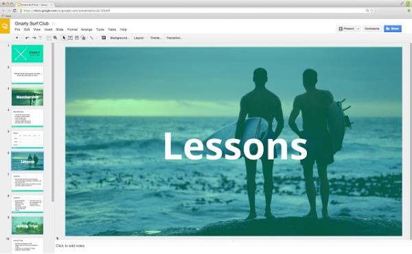 slides para google drive