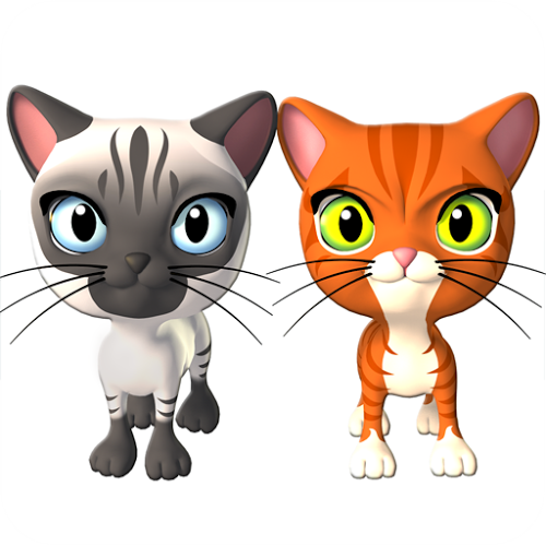 Logo Talking 3 Friends Cats & Bunny Ícone Logo Talking 3 Friends Cats & Bunny Ícone