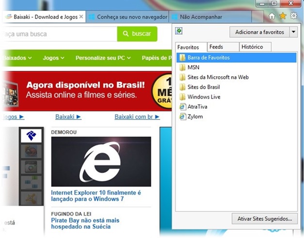Internet Explorer 10 Baixar