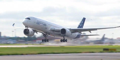 Imagem de: Airbus A350 XWB é o avião mais eficiente a decolar