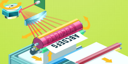 Imagem de: Como funcionam as impressoras a laser [ilustração]