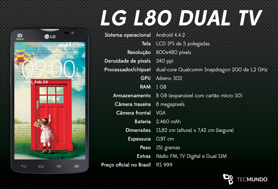 Review: smartphone LG L80 Dual TV [vídeo] - TecMundo