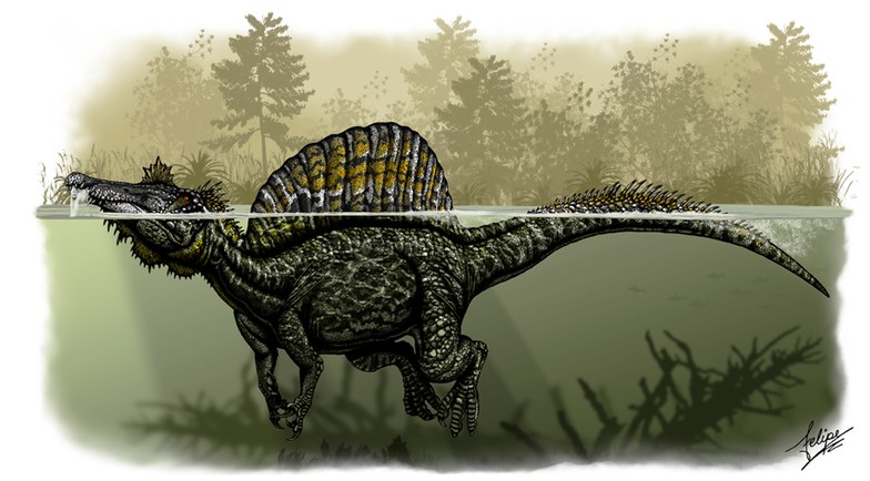 O maior dinossauro carnívoro do mundo foi um misto de crocodilo com pato