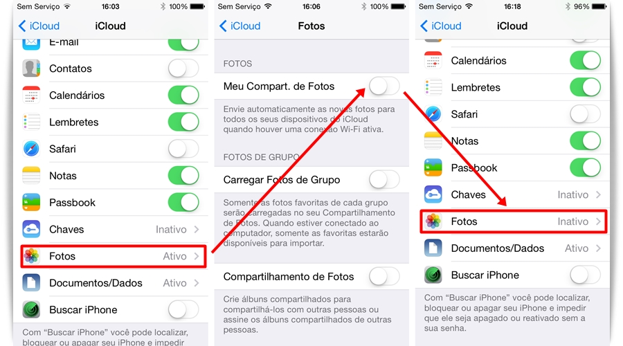 iCloud como desabilitar o serviço da nuvem no iPhone