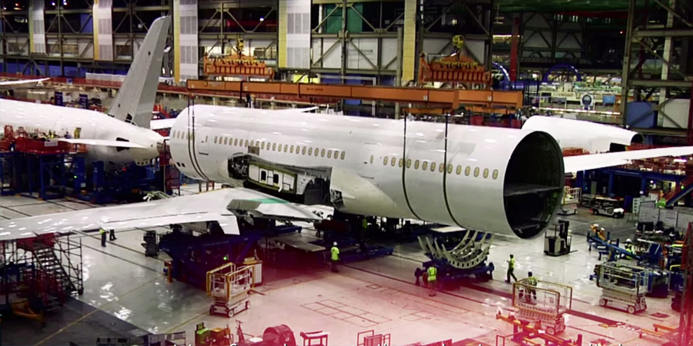 Imagem de: Assista a um Boeing 787 Dreamliner sendo montado em time lapse