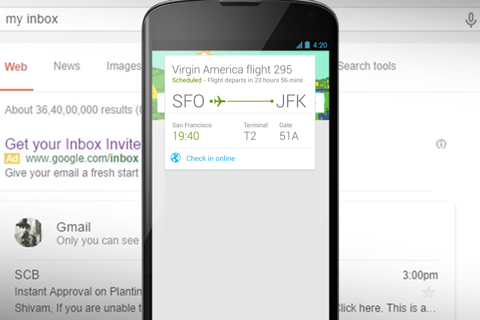 Imagem de: Mensagens do Gmail agora aparecem na busca da Google e do Google Now