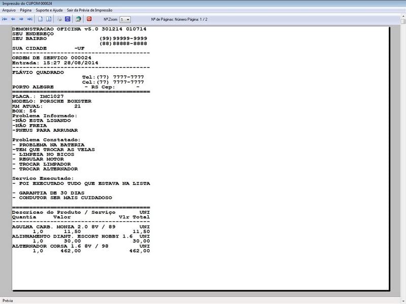 Imagem 1 do Programa OS Oficina Mecânica com Check List, Vendas, Estoque e Financeiro