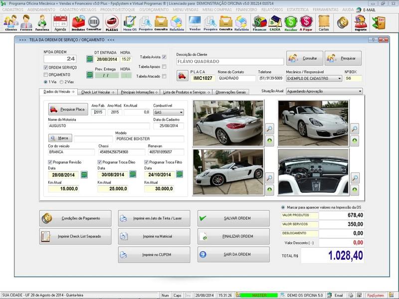 Imagem 3 do Programa OS Oficina Mecânica com Check List, Vendas, Estoque e Financeiro