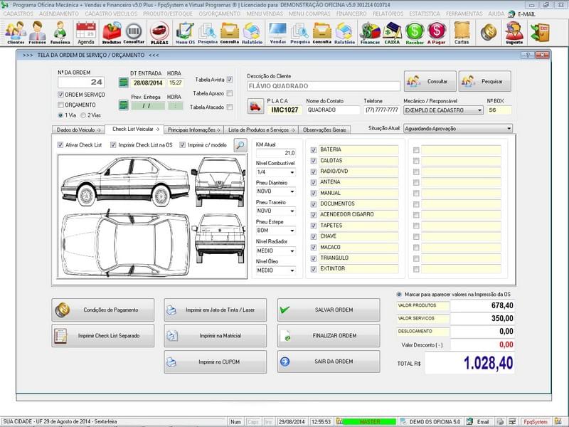 Imagem 4 do Programa OS Oficina Mecânica com Check List, Vendas, Estoque e Financeiro