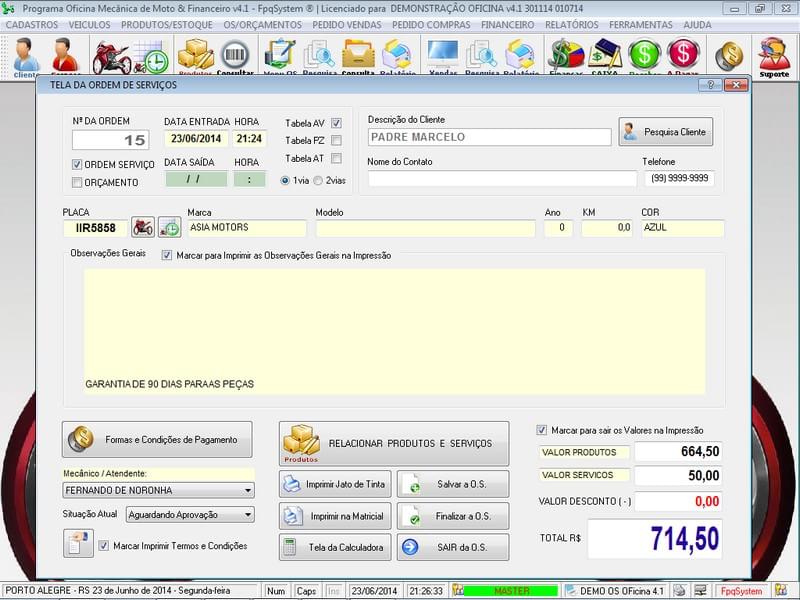 Imagem 8 do Programa OS Oficina Mecânica Moto, Vendas, Controle de Estoque e Financeiro