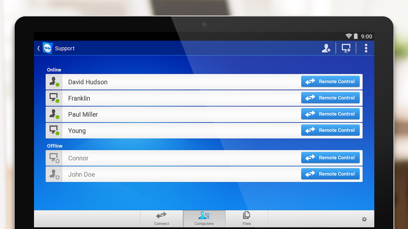 teamviewer remote control from android