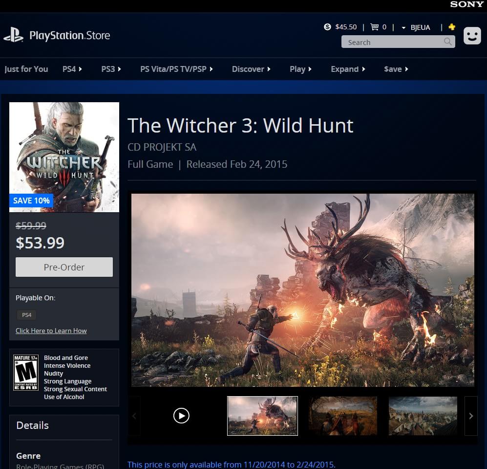 The Witcher 3: Wild Hunt ganha desconto de 10% para compras no pré-venda