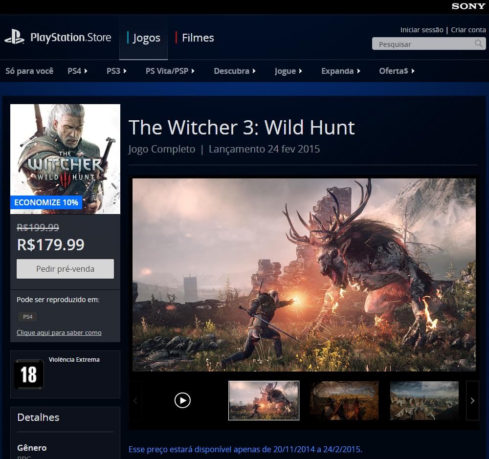 The Witcher 3: Wild Hunt ganha desconto de 10% para compras no pré-venda