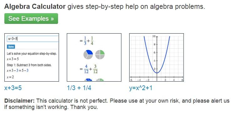 Free algebra calculator