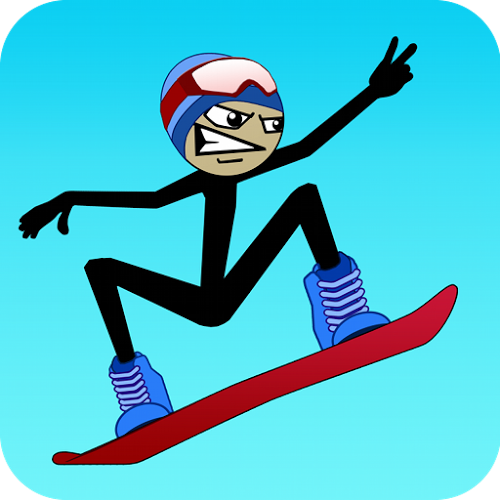 Logo Stickman Snowboarder Free Ícone Logo Stickman Snowboarder Free Ícone