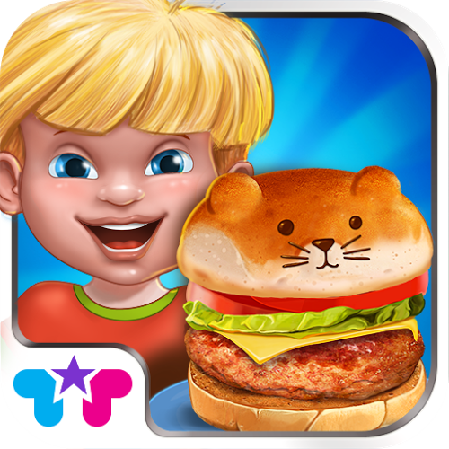 Logo Burger Maker Crazy Chef Ícone Logo Burger Maker Crazy Chef Ícone