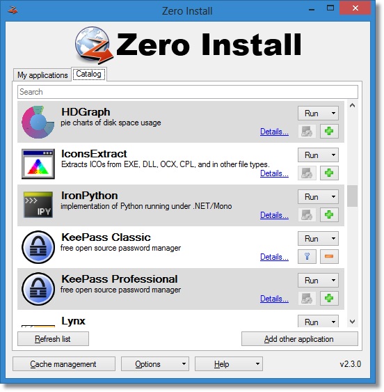 Zero Install 2.25.0 instal the new