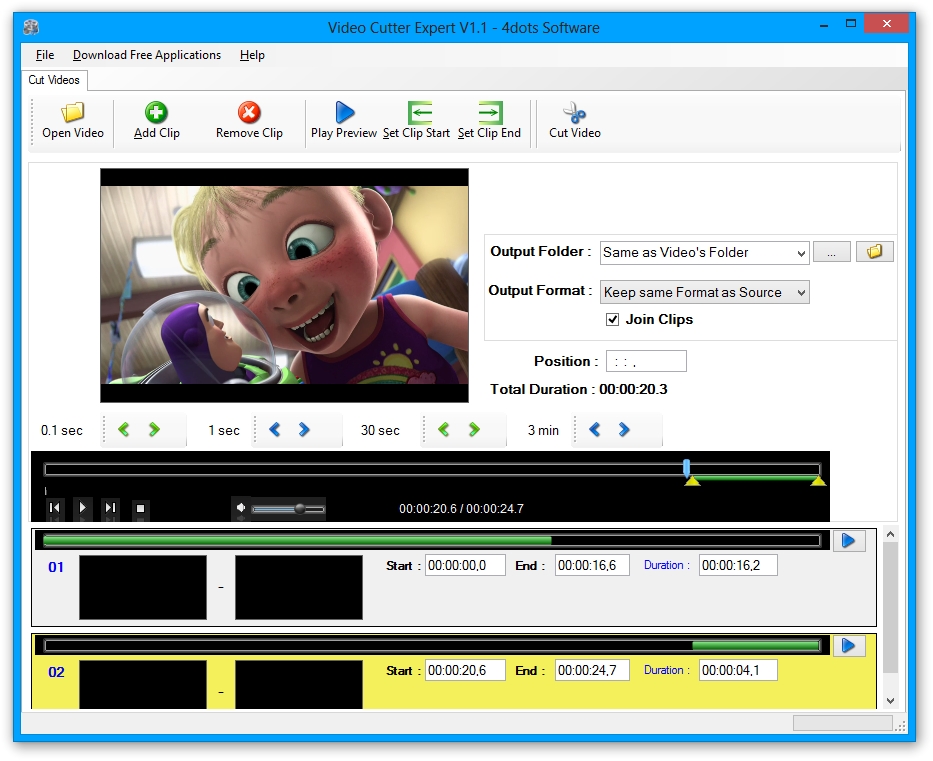 Imagem 1 do Free Video Cutter Expert