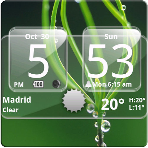 Logo Sense Analog Glass Clock 4x2 Ícone Logo Sense Analog Glass Clock 4x2 Ícone