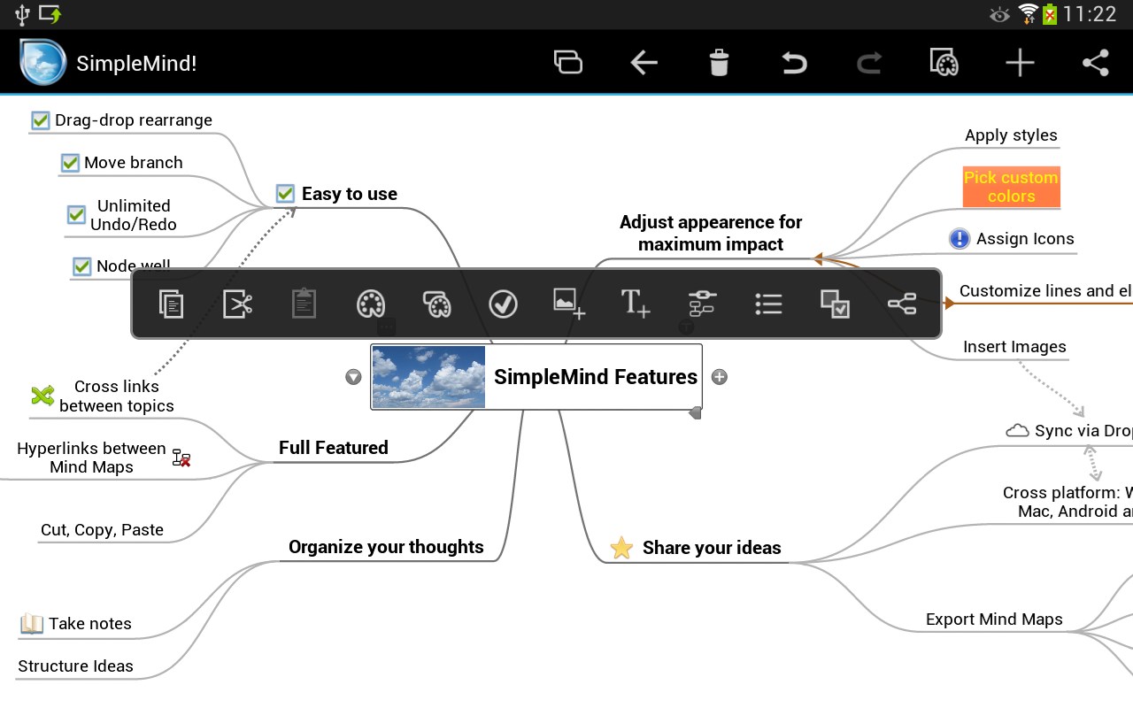 simplemind mind mapping app