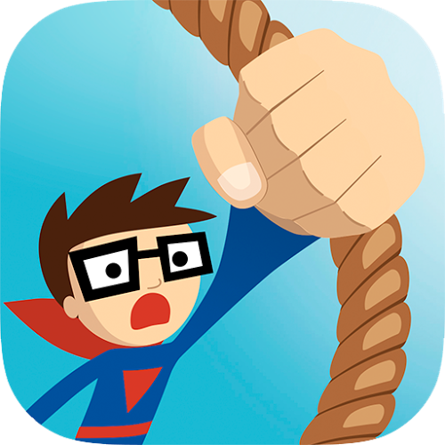 Logo Rope Man Swing n Fly Superhero Ícone Logo Rope Man Swing n Fly Superhero Ícone