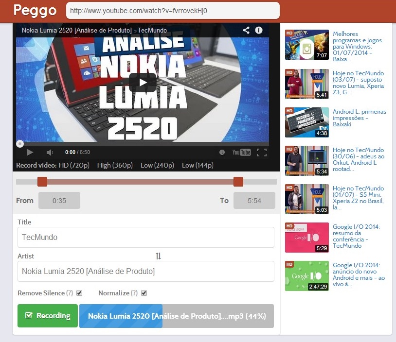 download youtube to mp3 peggo