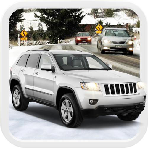 Logo Winter Traffic Car Driving 3D Ícone Logo Winter Traffic Car Driving 3D Ícone