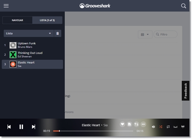 Grooveshark - Imagem 2 do software