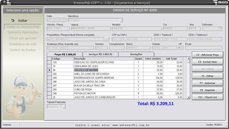 Imagem 2 do Entersoft COF - Sistema para Oficinas Mecânicas
