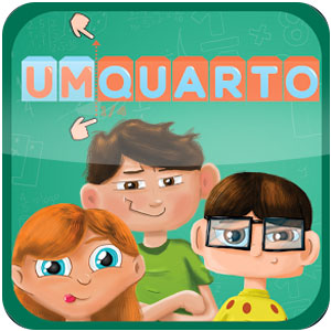 Logo Um Quarto - Ensinando Frações Ícone Logo Um Quarto - Ensinando Frações Ícone