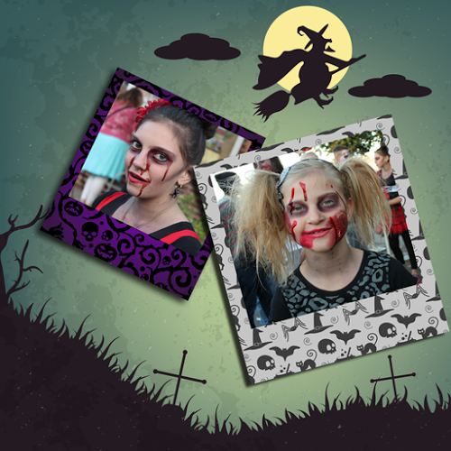 Logo Halloween photo collage Ícone Logo Halloween photo collage Ícone