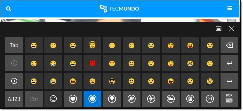Windows 10 Ative O Teclado Virtual E Use Emojis Para Escrever Mensagens Tecmundo - como criar publicar e editar um mapa no roblox plataformas online techtudo