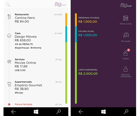 Nubank Download para Windows Phone em Português Grátis