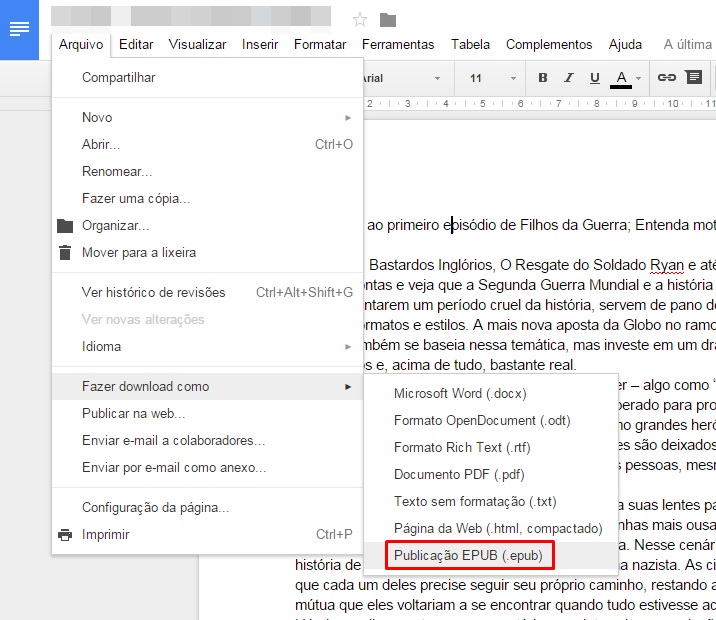 Google Docs Ganha Recurso De Conversao Direta Para Formato Epub De Ebooks Tecmundo