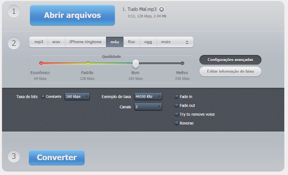 Online Audio Converter Download para Web em Português Grátis