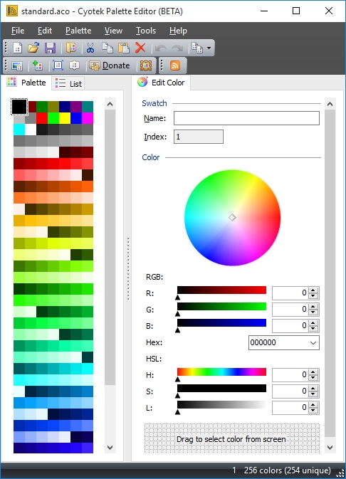 download the new for android Cyotek Palette Editor