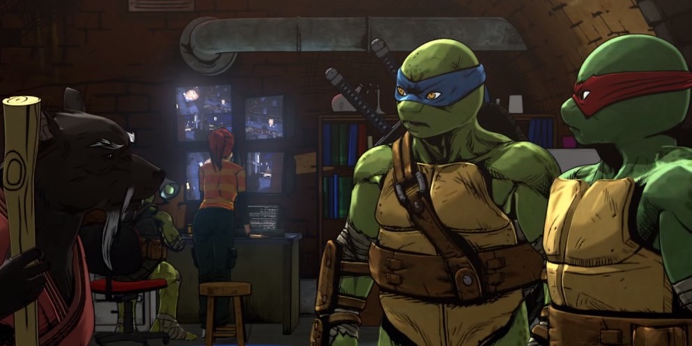 No bonde do Mike é shuriken, porrada e pizza pra todo lado. Cowabunga!