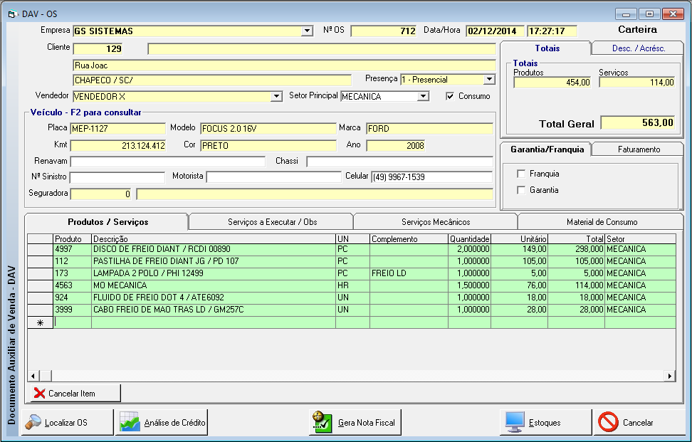 Imagem 1 do Gestão Comercial Mecânicas