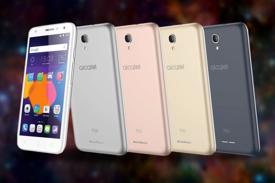 Smartphone Alcatel Pixi 4 (5") - 4G - Blanc - Écran 5" FWVGA, Appareil Photo 5 MP, Quad-core 1 GHz