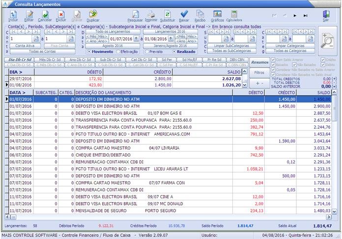 Imagem 1 do Mais Controle Software - Controle Financeiro / Fluxo de Caixa