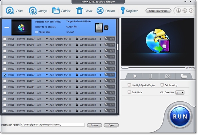 Imagem 1 do WinX DVD to iPad Ripper