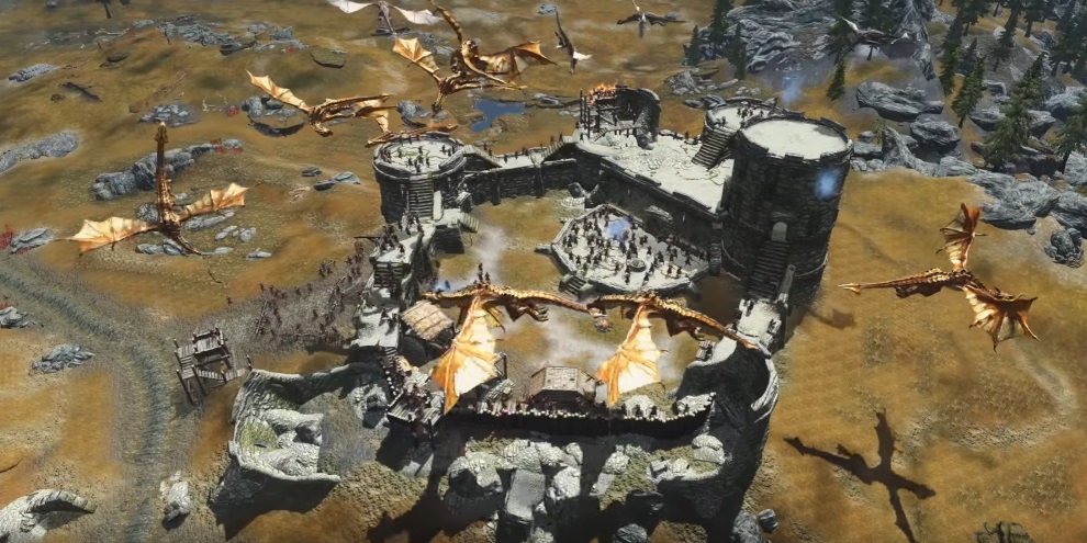 100 dragões enfrentam 1 mil arqueiros em Skyrim: Special Edition