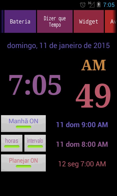 despertador fala hora