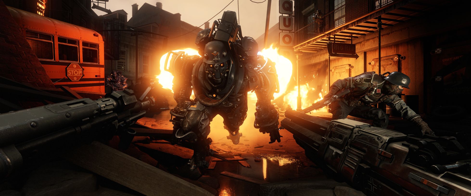 O lado sangrento da guerra surge em novas telas de Wolfenstein 2